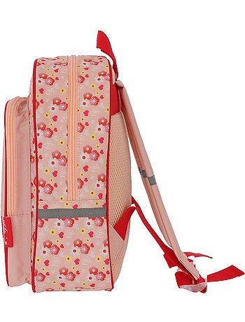 Mochila infantil bella sara con estampado floral y corazones 30 cm
