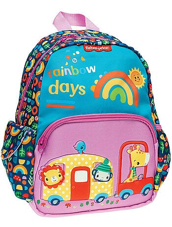 Mochila infantil con estampado arcoíris de tejido sintético fisher-price