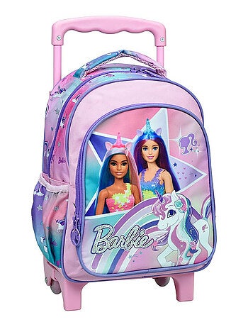 Mochila infantil con ruedas - unicornio barbie - compacta