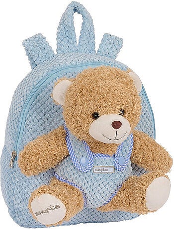 Mochila infantil de peluche con osito extraíble safta