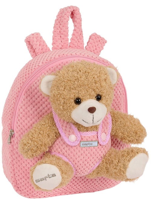 Mochila infantil de peluche con osito extraíble safta - Kiabi Mochila infantil de peluche con osito extraíble safta - Kiabi