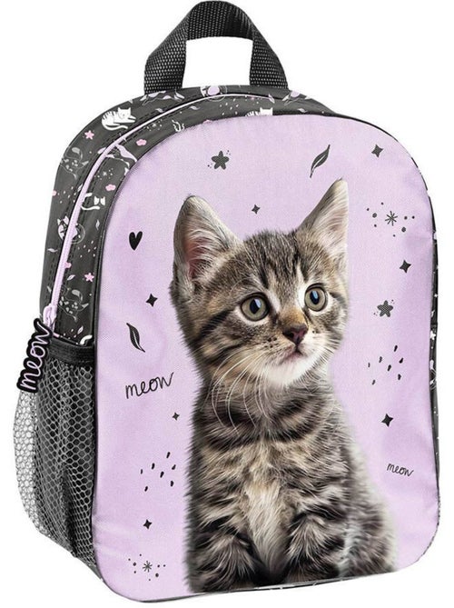 Mochila infantil de poliéster estampado gato 3d meow - Kiabi