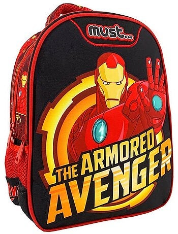 Mochila infantil iron man los vengadores must 31 cm - 4 led