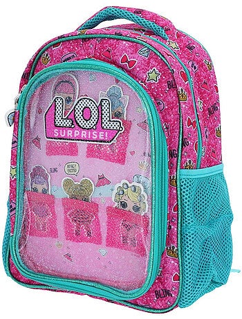Mochila infantil lol surprise con ventana de pvc y purpurina