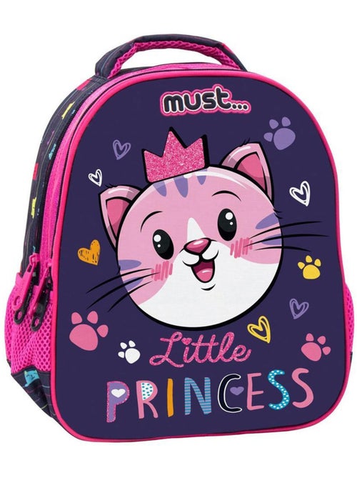 Mochila infantil motivo gato con corona de purpurina - Kiabi
