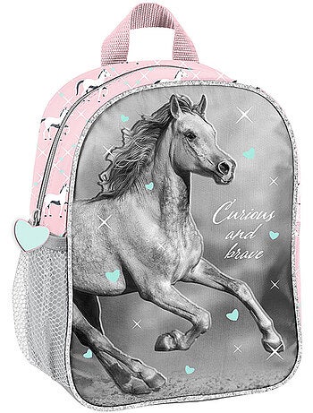 Mochila infantil paso de lona efecto canvas con motivo de caballo 3d
