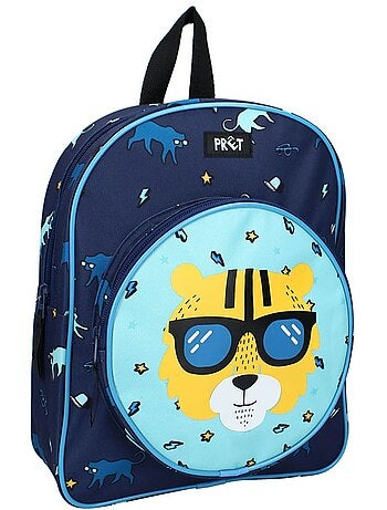Mochila infantil pret 'tiger' azul marino 30 cm bolsillo con cremallera