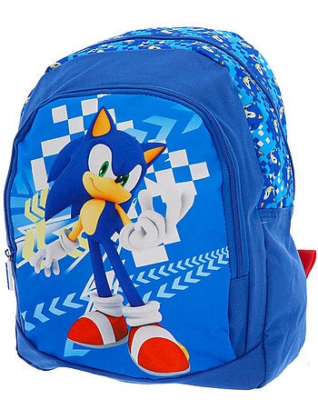 Mochila infantil sonic con bolsillo con cremallera 38 cm