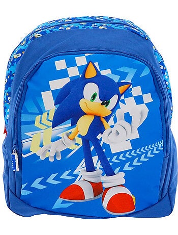 Mochila infantil sonic con bolsillo con cremallera 38 cm