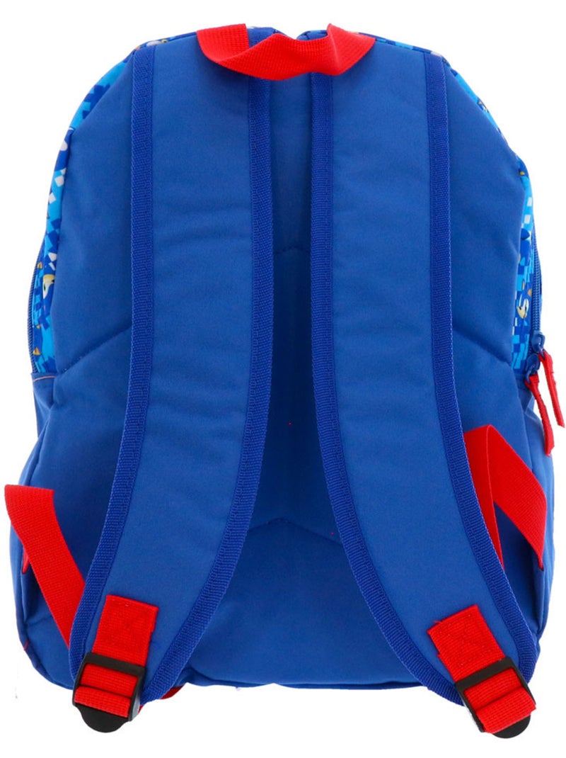 Mochila infantil sonic con bolsillo con cremallera 38 cm Azul - Kiabi