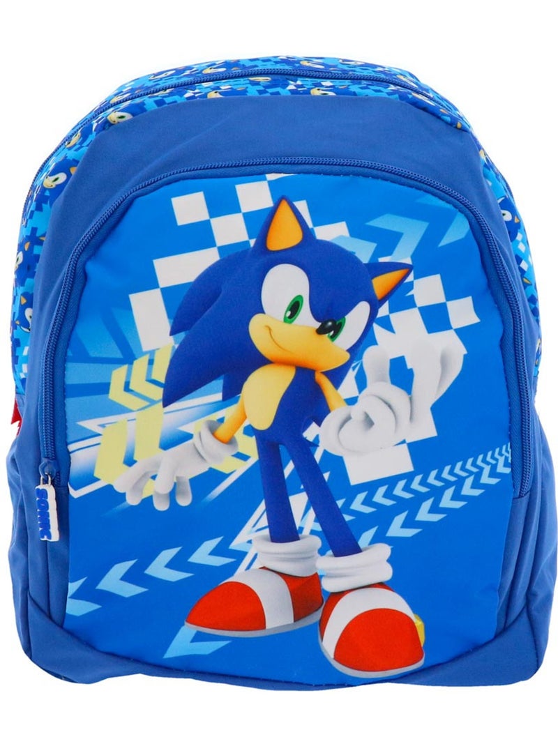 Mochila infantil sonic con bolsillo con cremallera 38 cm Azul - Kiabi