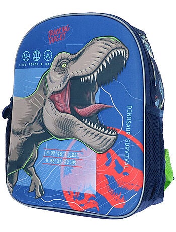 Mochila infantil t-rex 3d de materiales resistentes