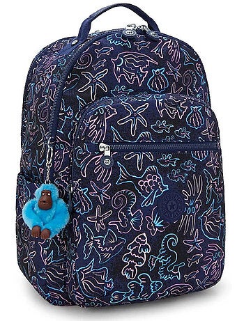Mochila kipling seoul college extra disco fish 44 cm - bolsillo para ordenador