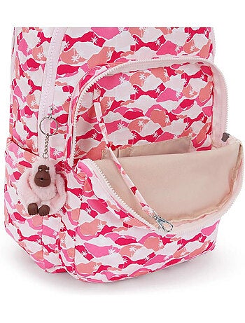 Mochila kipling seoul lap 44 cm con bolsillo para ordenador - color pink palm