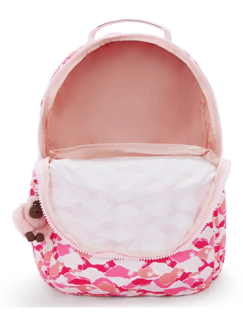 Mochila kipling seoul lap 44 cm con bolsillo para ordenador - color pink palm Rosa - Kiabi
