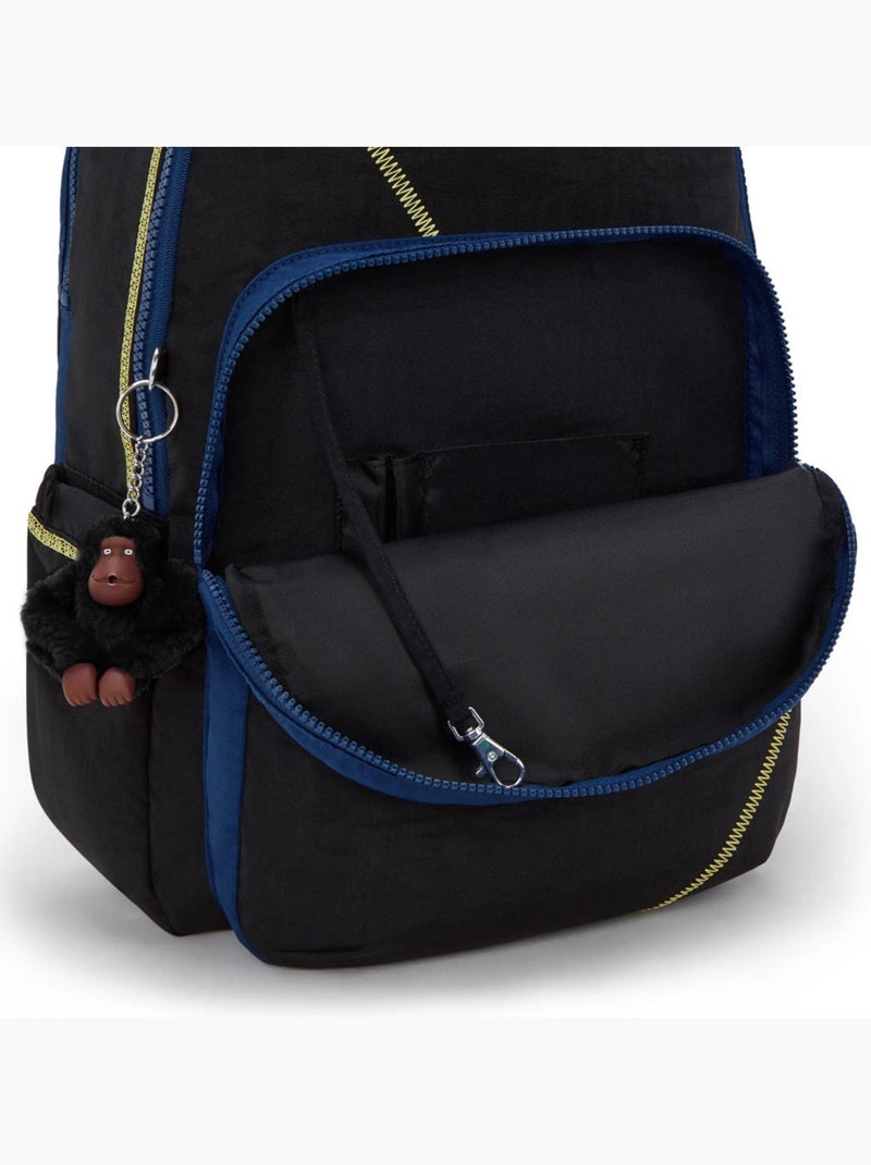 Mochila kipling seoul lap lets scuba 44 cm con bolsillo para ordenador Negro Amarillo Azul - Kiabi