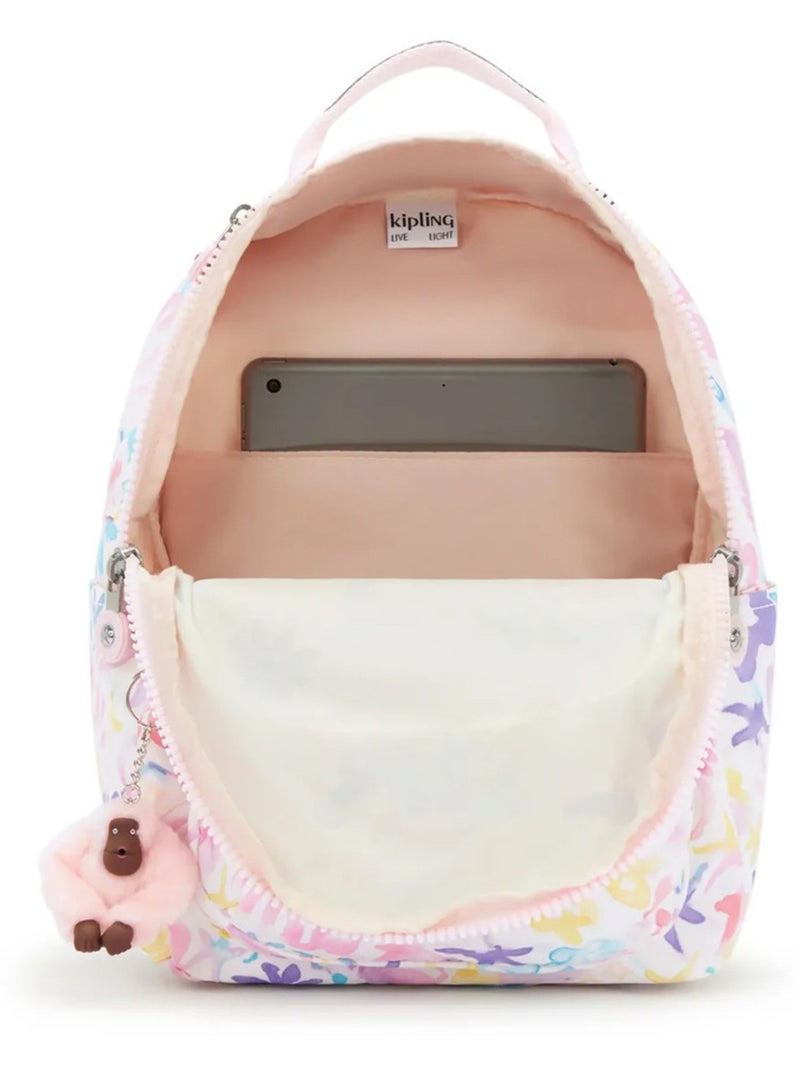 Mochila kipling seoul s aqua sea 35 cm - con compartimento para tableta Blanco Rosa Azul - Kiabi