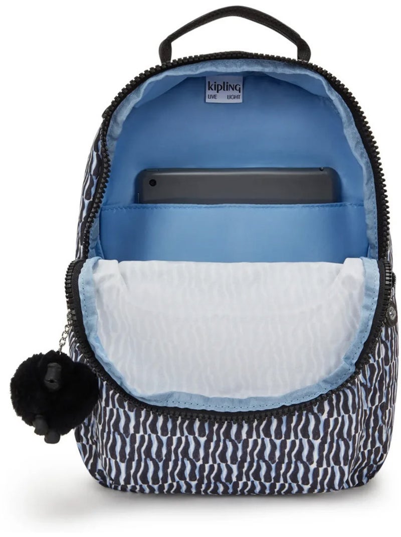 Mochila kipling seoul s holiday waves 35 cm - con bolsillo protector para tableta Negro Blanco Azul - Kiabi