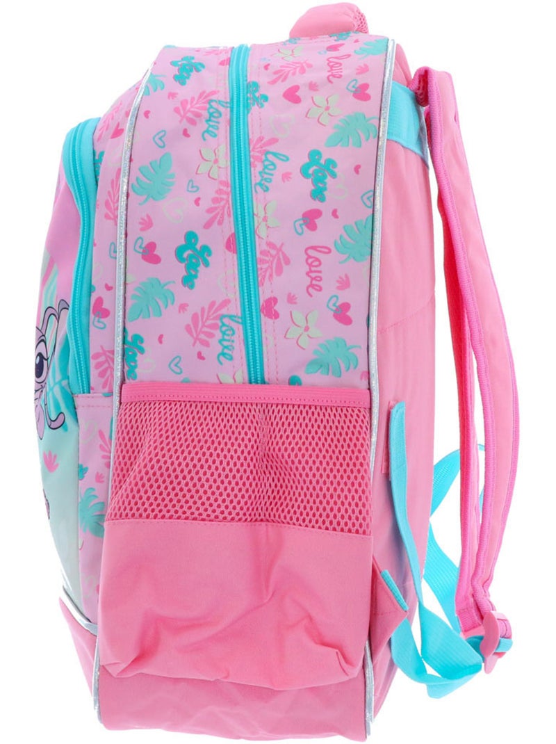 Mochila lilo y stitch 38 cm con compartimentos con cremallera Azul agua - Kiabi