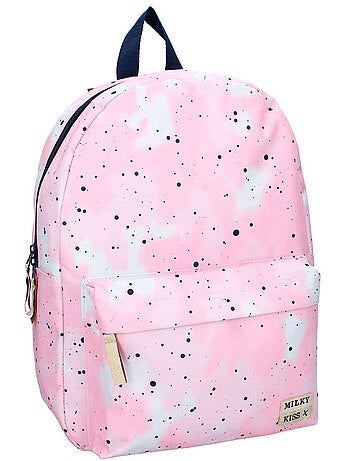 Mochila milky kiss de lona con estampado acuarela