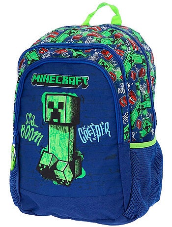 Mochila minecraft creeper boom 42 x 31 x 20 cm 2 compartimentos con cremallera
