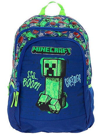 Mochila minecraft creeper boom 42 x 31 x 20 cm 2 compartimentos con cremallera