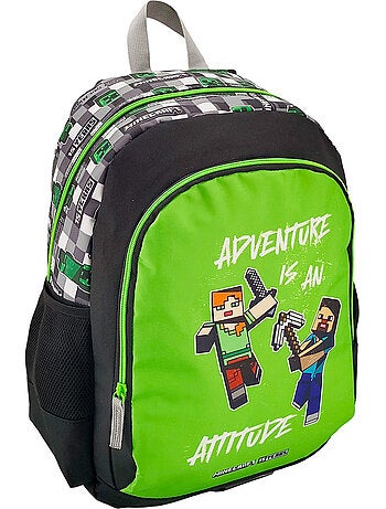 Mochila minecraft premium de poliéster con motivo pixelado