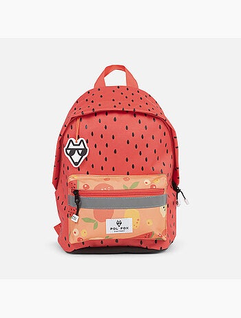 Mochila mini niña POL FOX TUTTI FRUTTI roja y naranja motivo fruta infantil