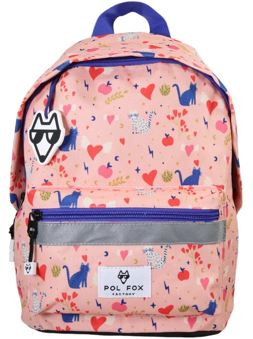 Mochila mini niña preescolar POL FOX Dream rosa motivo gato y corazón - Kiabi Mochila mini niña preescolar POL FOX Dream rosa motivo gato y corazón - Kiabi