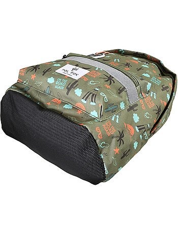 Mochila mini niño preescolar POL FOX Road Trip verde motivo furgoneta y aventura