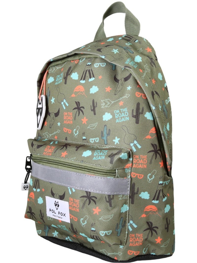 Mochila mini niño preescolar POL FOX Road Trip verde motivo furgoneta y aventura Verde - Kiabi