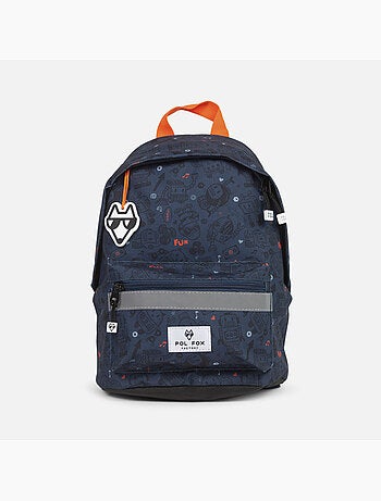 Mochila mini niño preescolar POL FOX Robot azul marino motivo robot