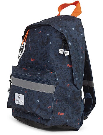 Mochila mini niño preescolar POL FOX Robot azul marino motivo robot
