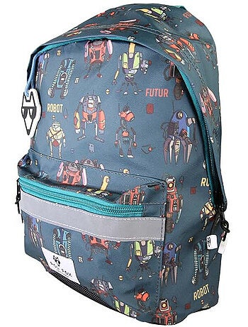 Mochila mini niño preescolar POL FOX Robot azul motivo robot