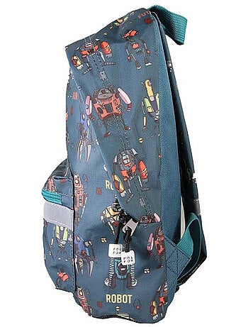 Mochila mini niño preescolar POL FOX Robot azul motivo robot