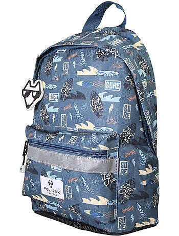 Mochila mini niño preescolar POL FOX Surf azul motivo surf y ola