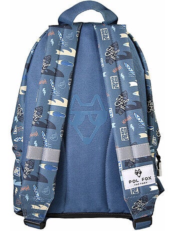 Mochila mini niño preescolar POL FOX Surf azul motivo surf y ola