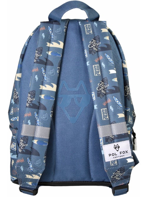 Mochila mini niño preescolar POL FOX Surf azul motivo surf y ola - Kiabi