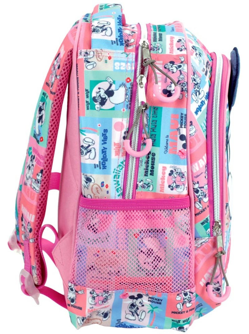 Mochila minnie estilo vintage 30 cm con bolsillos con cremallera Azul claro - Kiabi
