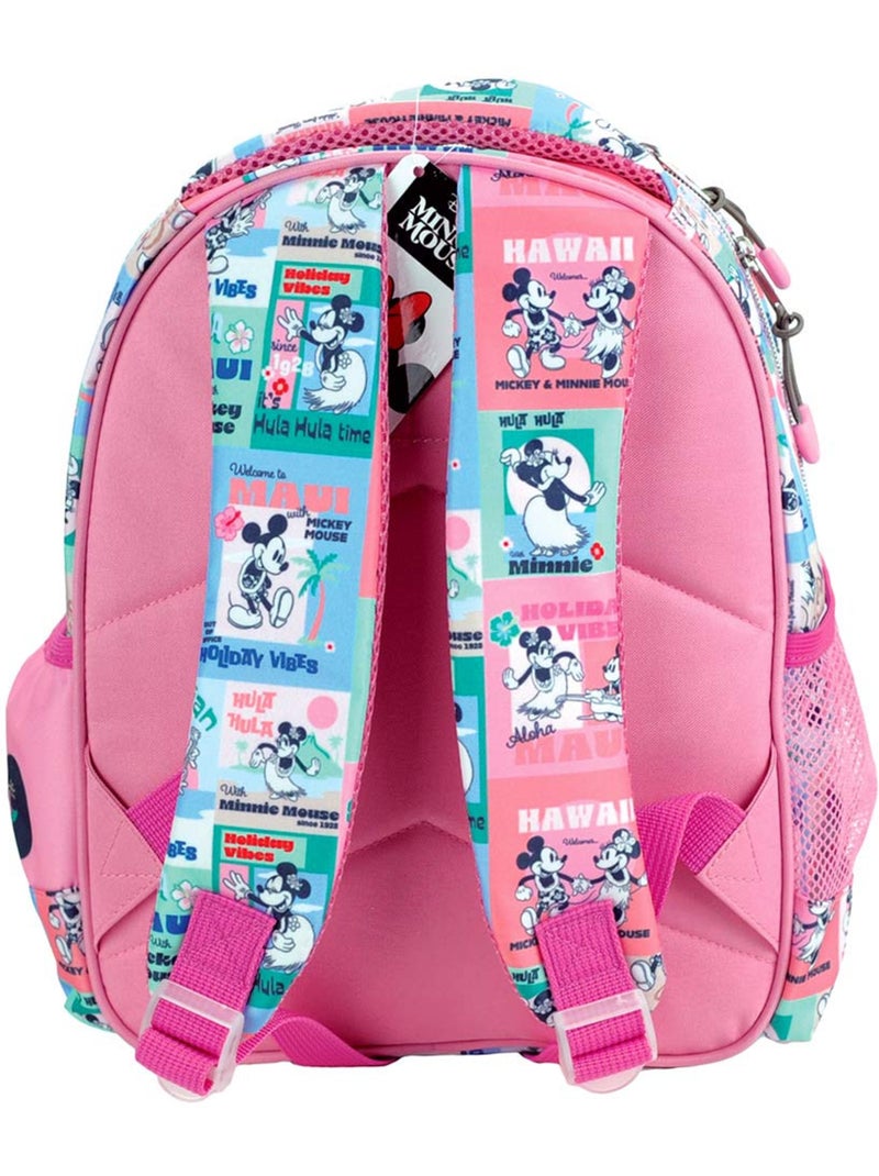 Mochila minnie estilo vintage 30 cm con bolsillos con cremallera Azul claro - Kiabi