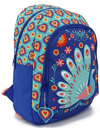 Mochila motivo pavo real cmp en tejido sintético
