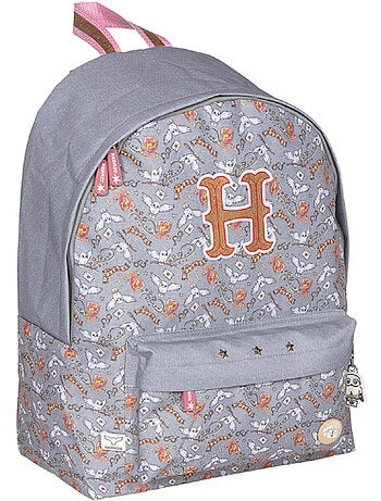 Mochila niña 1 compartimento HARRY POTTER Hedwig gris estampado