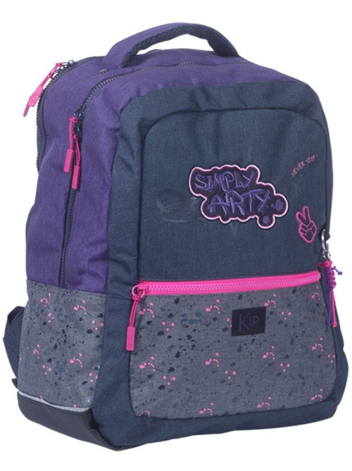 Mochila niña 43 cm 'graffiti' con bolsillos de cremallera reflectantes kip - Kiabi Mochila niña 43 cm 'graffiti' con bolsillos de cremallera reflectantes kip - Kiabi