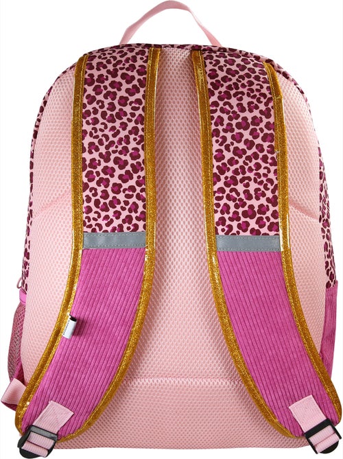 Mochila niña French Disorder de terciopelo 2 compartimentos estampado leopardo rosa - Kiabi Mochila niña French Disorder de terciopelo 2 compartimentos estampado leopardo rosa - Kiabi