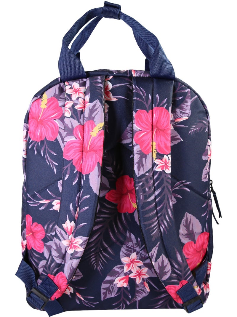 Mochila niña Offshore violeta floral 1 compartimento Azul marino - Kiabi