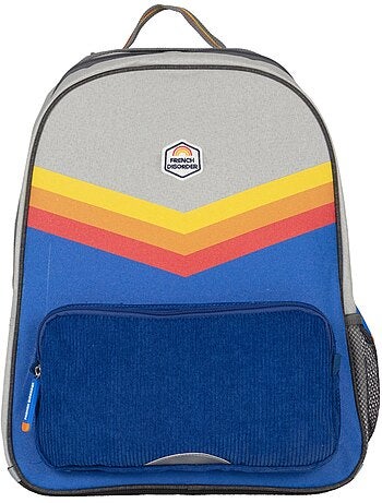 Mochila niño 2 compartimentos FRENCH DISORDER estilo color block retro