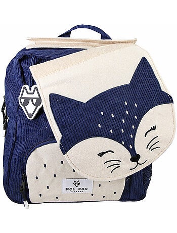 Mochila niño POL FOX FOXY reversible 1 compartimento azul infantil