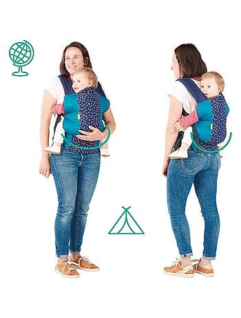 Mochila portabebés ergonómica con posición frontal y dorsal «Badabulle»