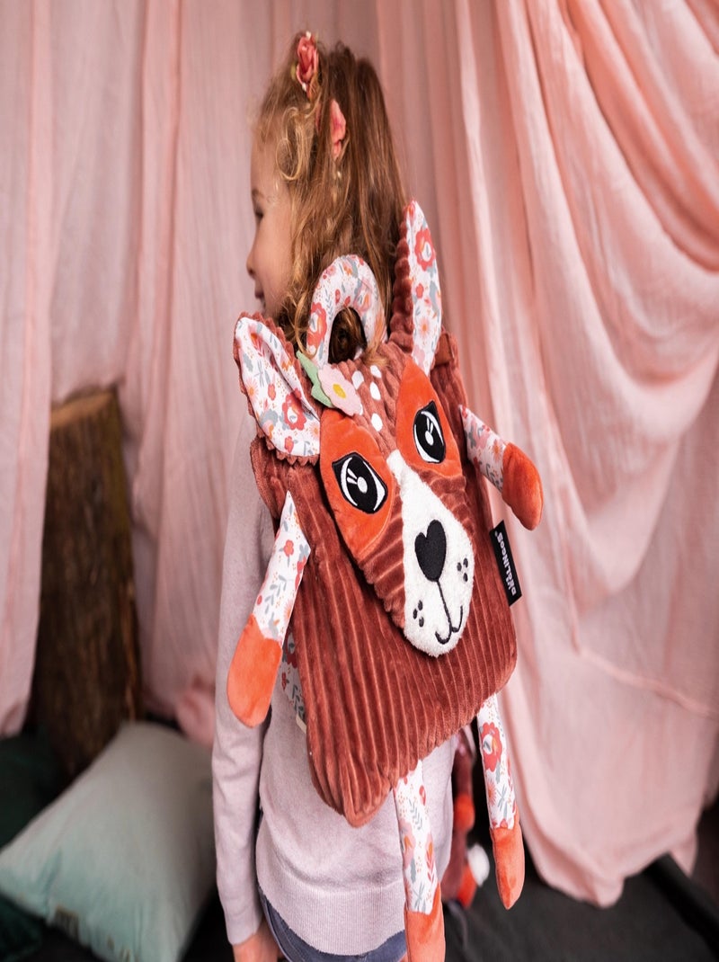 Mochila – terciopelo infantil 25 cm – les déglingos Marrón - Kiabi