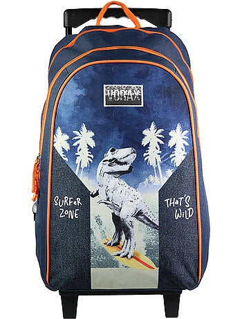 Mochila trolley de dinosaurio con ruedas 45 cm y 4 ruedas